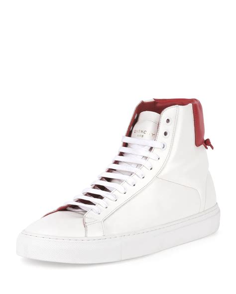 givenchy sneakers white red|givenchy white high top sneakers.